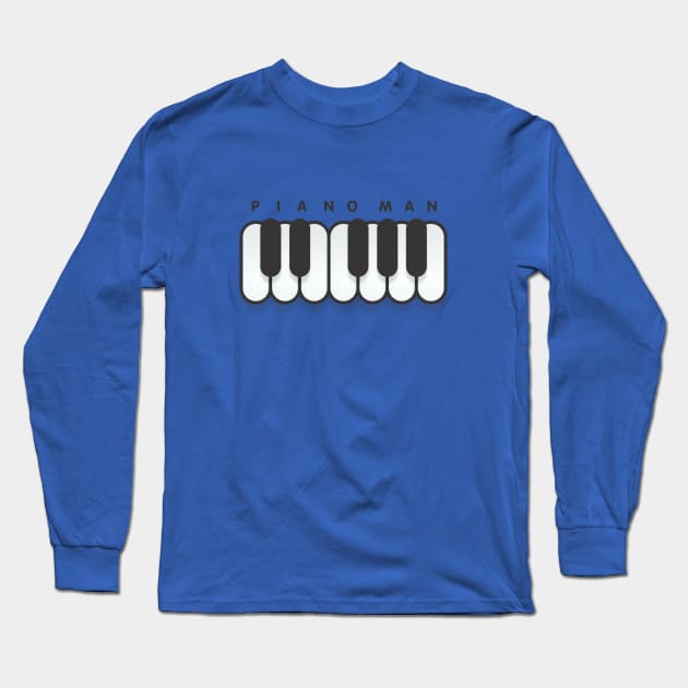 Piano Man Long Sleeve T-Shirt by Dale Preston Design